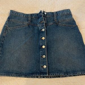 NWOT Madewell Stretch Denim A line Skirt. Sz 31